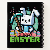 Carnet Jeu de pixels de lapin de Pâques heureux  (Dos)