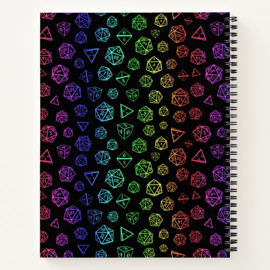 Carnet Jeu de rôle arc-en-ciel d20 (Dos)