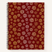 Carnet Jeu de rôle rouge et or d20 (Devant)