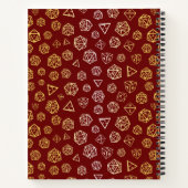 Carnet Jeu de rôle rouge et or d20 (Dos)