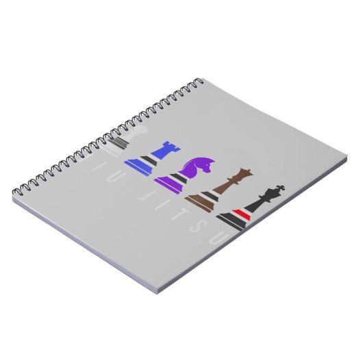 Carnet jeu d'échec jiu jitsu, cadeau bjj avec texte. (Côté gauche)