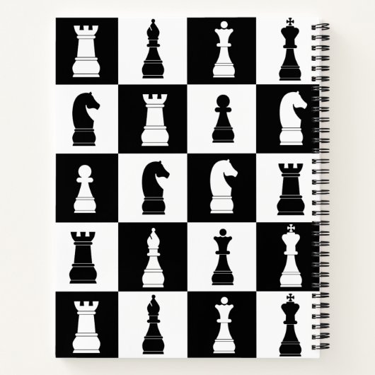 Carnet Jeu d'échecs Black & White Figures Nom du Motif (Dos)
