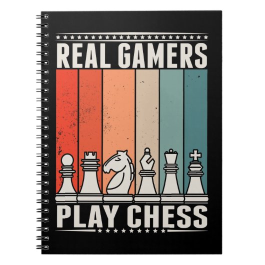 Carnet Jeu d'échecs Retro Jeu Jeu d'échecs Pièces (Devant)