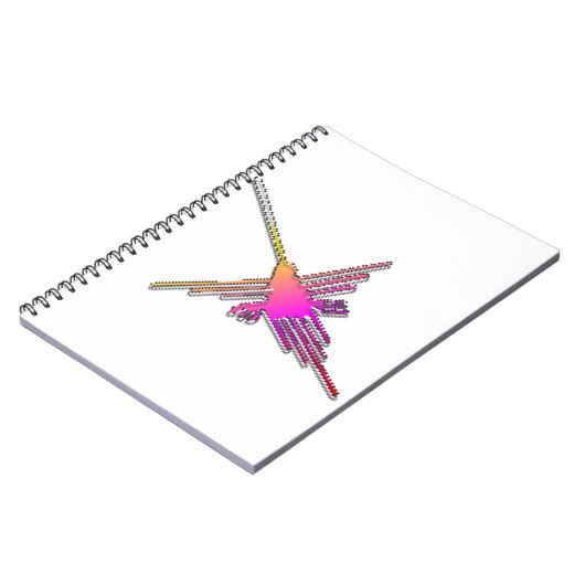 Carnet Jeu Vidéo 8 bits Retro Lignes Nazca Colibri (Côté gauche)