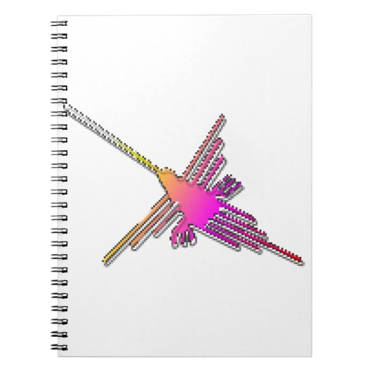 Carnet Jeu Vidéo 8 bits Retro Lignes Nazca Colibri (Devant)