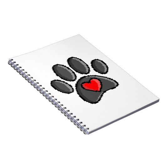 Carnet Jeu vidéo Retro 80s 8 bits Pixel Art Chien Paw (Côté Droit)