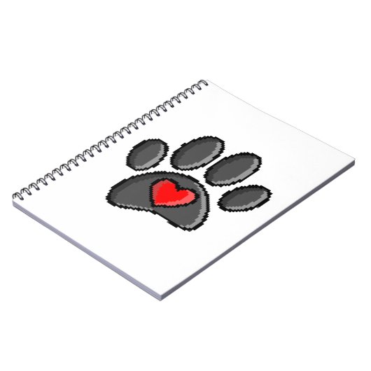 Carnet Jeu vidéo Retro 80s 8 bits Pixel Art Chien Paw (Côté gauche)