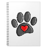 Carnet Jeu vidéo Retro 80s 8 bits Pixel Art Chien Paw (Devant)