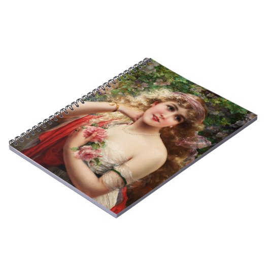 Carnet Jeune Dame Avec Roses (Côté gauche)