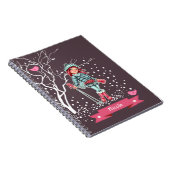 Carnet Jeune fille skieuse | Nom personnalisé Cadeau de N (Côté Droit)