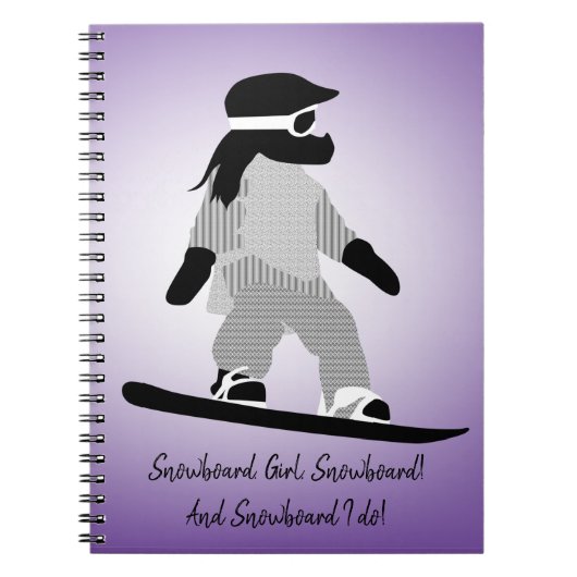Carnet Jeune fille Snowboarder (Devant)