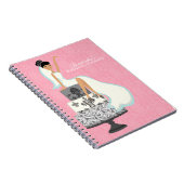 Carnet Jeune mariée d'une chevelure noire sur le gâteau (Côté Droit)