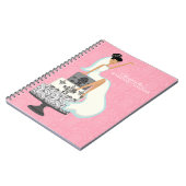 Carnet Jeune mariée d'une chevelure noire sur le gâteau (Côté gauche)