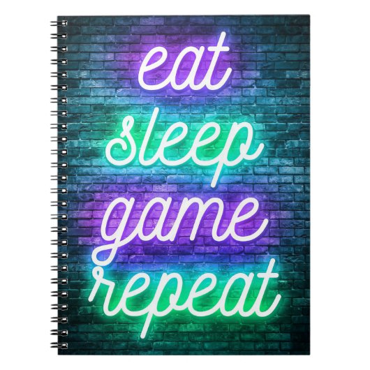 Carnet Jeux vidéo Manger Dormir Répéter (Devant)