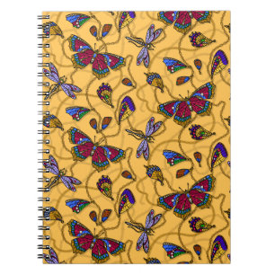 Carnet Jewellery butterflies et dragonflies on yellow