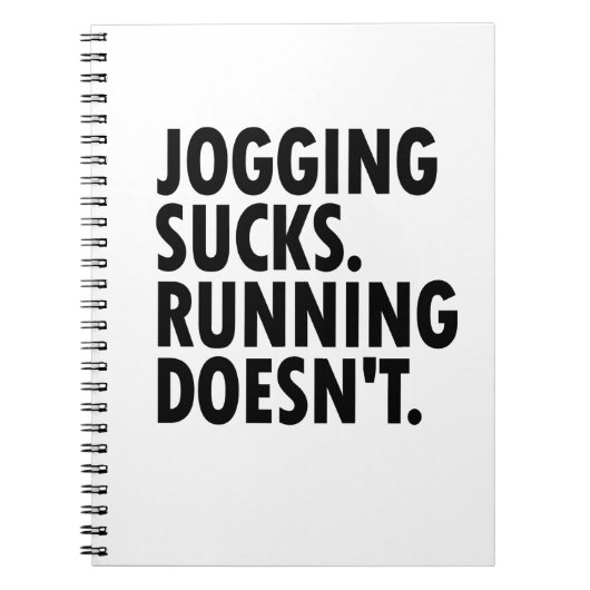 Carnet Jogging Sucks. Courir ne marche pas. (Devant)