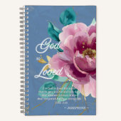 Carnet John 3:16 Aquarelle rose Floral Christian (Recto)