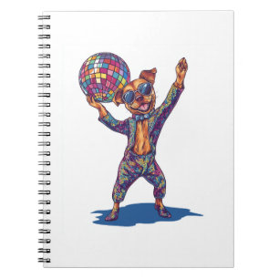 Carnet Joie de chien disco � Chien de soirée drôle des an