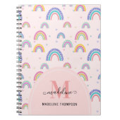 Carnet Joli arc-en-ciel Script Monogramme Boho rose (Devant)