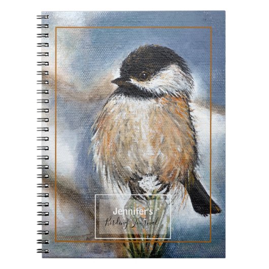 Carnet Joli Art Chickadee Avec Nom (Devant)