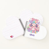 Carnet Joli Axolotl Kawaii avec Monogramme (Intérieur)