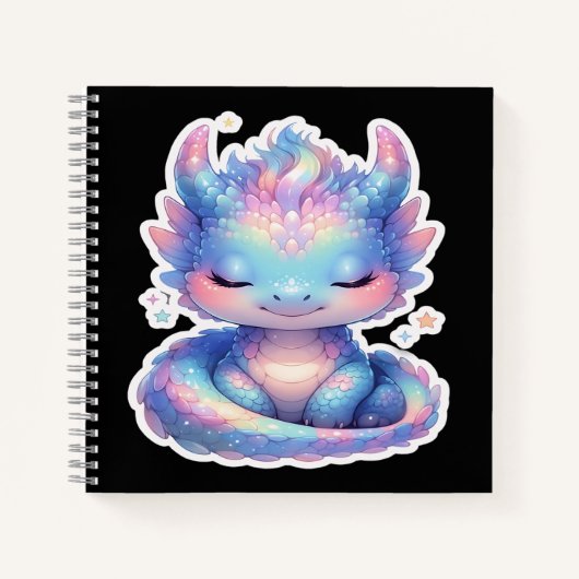 Carnet Joli bébé dragon pastel (Devant)