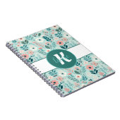 Carnet Joli bleu et rose pastel Fleurs d'Art folklorique (Côté Droit)