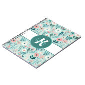 Carnet Joli bleu et rose pastel Fleurs d'Art folklorique (Côté gauche)