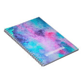 Carnet Joli bleu rose pourpre Aquarelle salée Monogramme (Côté Droit)