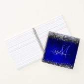 Carnet Joli bleu royal argent faux parties scintillant mo (Intérieur)