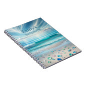 Carnet Joli Blue Ocean Waves and Sea Glass Personnalisé (Côté Droit)
