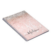 Carnet Joli blush rose faux argent parties scintillant mo (Côté Droit)