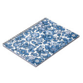 Carnet Joli Boho bleu et blanc floral (Côté gauche)