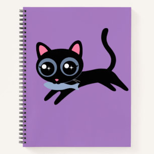 Carnet Joli Chat Chaton avec Poisson Cadeau pour Filles