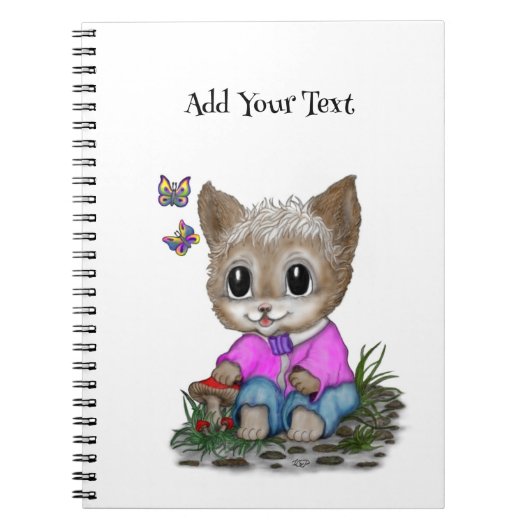 Carnet Joli Chat Chaton et Papillon (Devant)