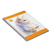 Carnet Joli Chat en Marbre Blanc (Côté Droit)