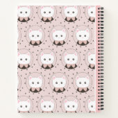 Carnet Joli Chat Face Rose Dotty Motif Monogramme (Dos)