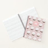 Carnet Joli Chat Face Rose Dotty Motif Monogramme (Intérieur)