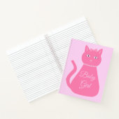 Carnet Joli chat fille rose sur mesure (Intérieur)