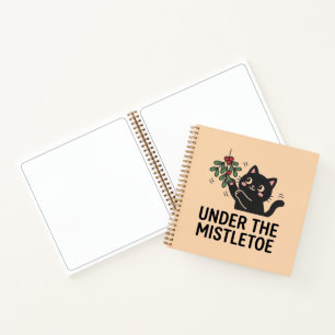 Carnet Joli Chat Noir Sous Le Gui Planificateur De Noël