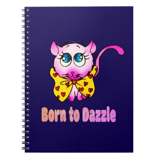 Carnet Joli Chat Rose - Né pour Éblouir l'Art (Devant)