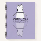 Carnet Joli Chat Violet Doodle Nom Personnalisé  (Devant)