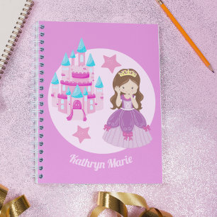 Carnet Joli Château Rose Princesse Personnalisé Conte de 