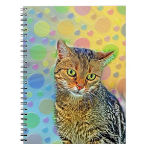 Carnet Joli chaton - abstrait - peinture colorée