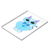 Carnet Joli chaton bleu clair élégant (Côté gauche)