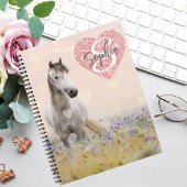 Carnet Joli Cheval Blanc Violet Fleur Monogramme