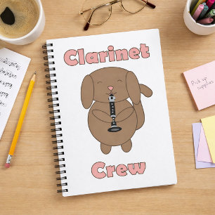 Carnet Joli chien brun jouant de la clarinette