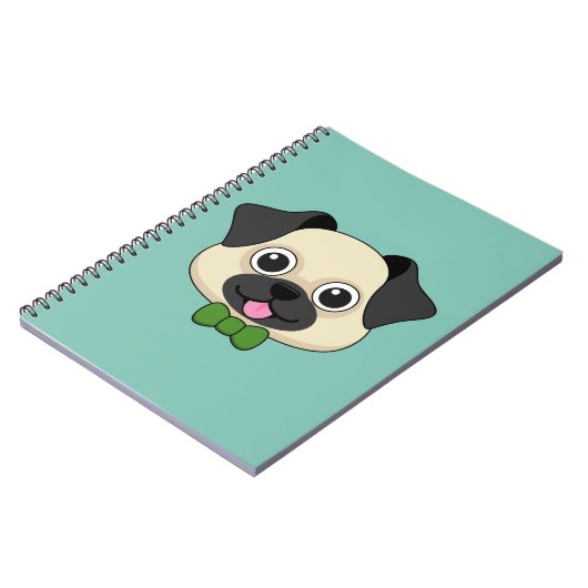 Carnet Joli chien Carlin avec Papillon (Côté gauche)