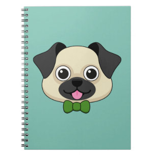 Carnet Joli chien Carlin avec Papillon