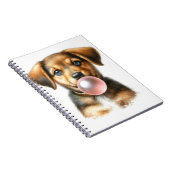 Carnet Joli Chien Chien Chien Brown soufflant Bubble Gum  (Côté Droit)